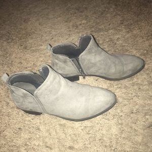 Grey suede ankle boots. 10